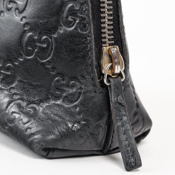 Gucci Guccisimma GG Black Leather Cosmetic Case - Picture 7 of 10